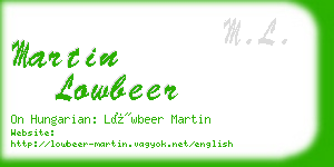 martin lowbeer business card